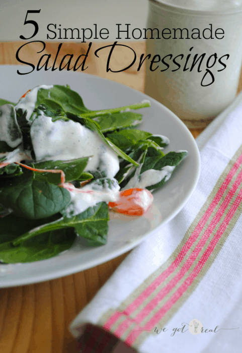 salad with homemade salad dressings.