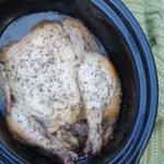 Slow cooker whole chicken with gravy