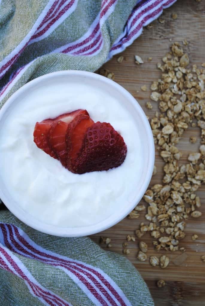 Homemade yogurt, made in the slow cooker.