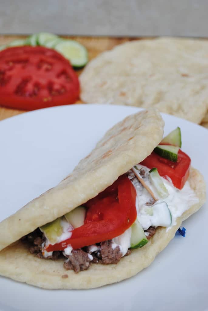 Ground beef gyros