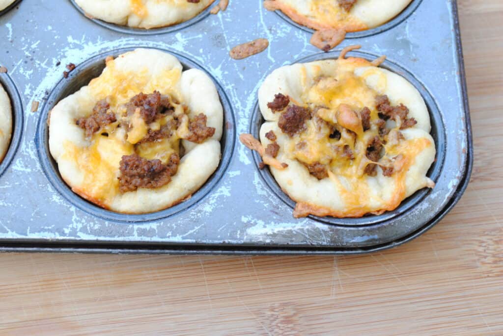 taco cups in a muffin tin