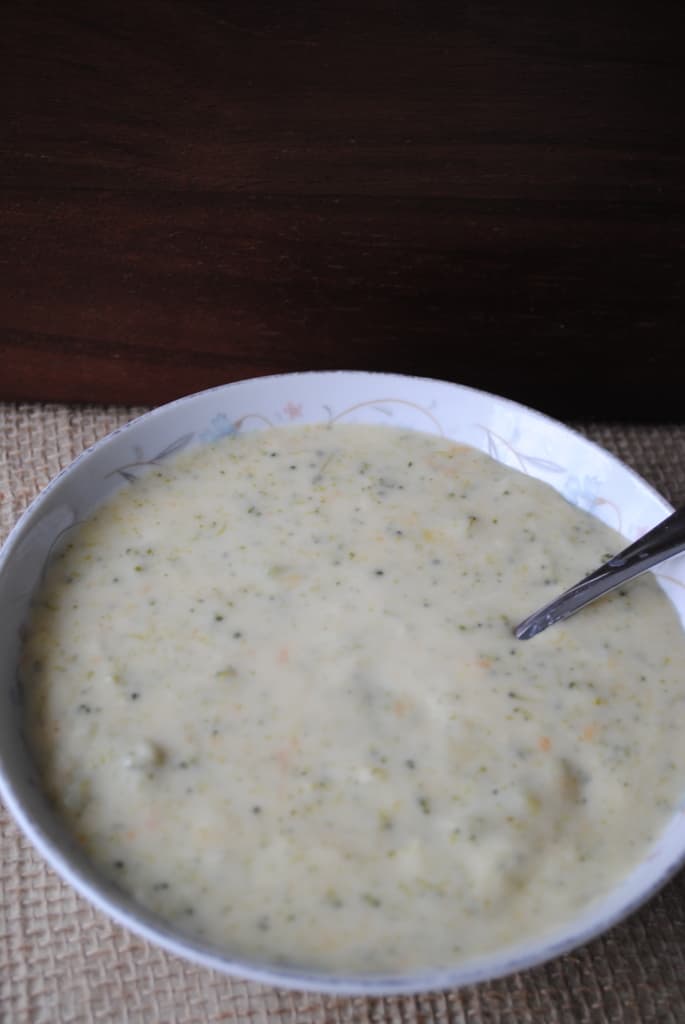 Broccoli cheddar soup from scratch. Made with wholesome ingredients.