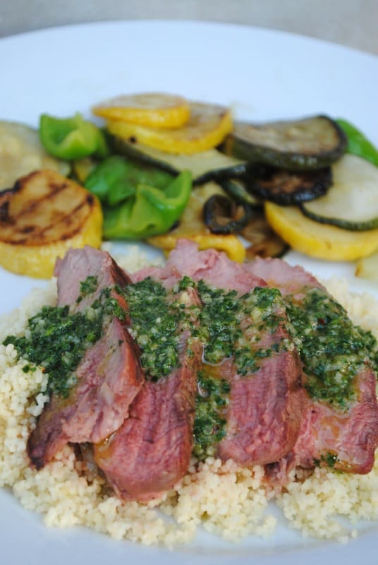 Grilled steak with chimichurri