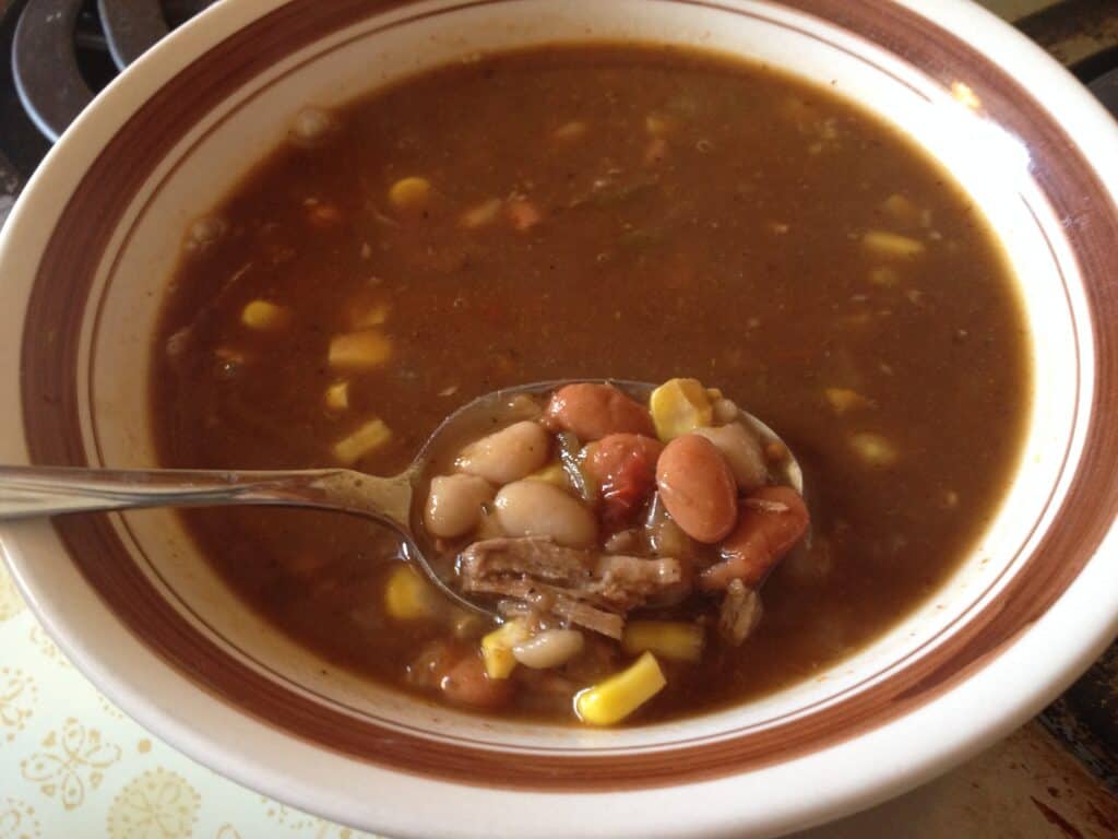 bowl of Mexican bean soup