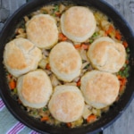 Chicken pot pie with biscuit topping