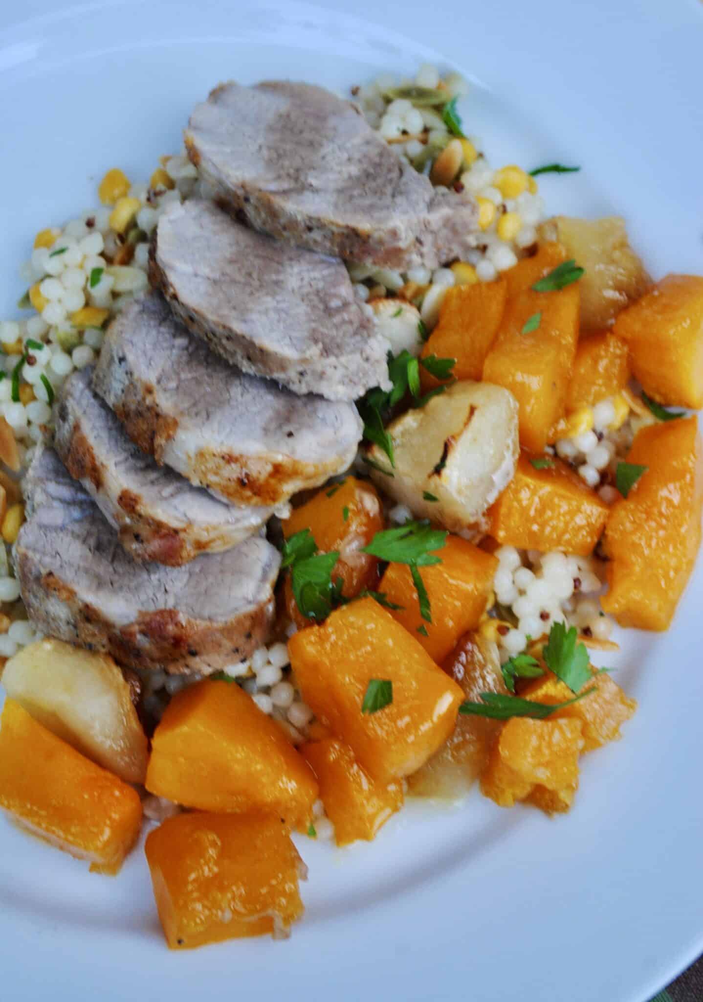 Pork tenderloin with butternut squash and apples Eat Well Spend Smart