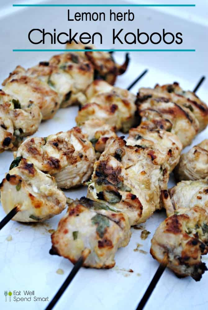 Flavorful and juicy chicken kabobs made with a lemon herb marinade.