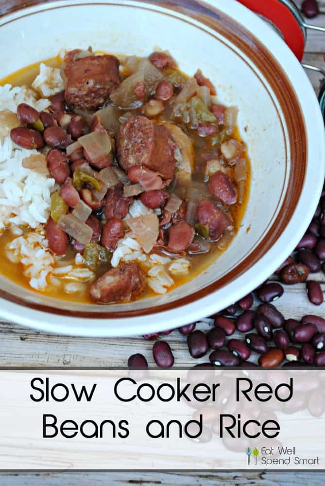 Slow cooker red beans and rice. A yummy Cajun meal made easy in the slow cooker.