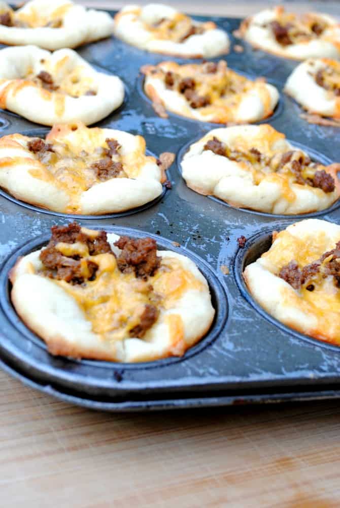 taco cups in a muffin tin