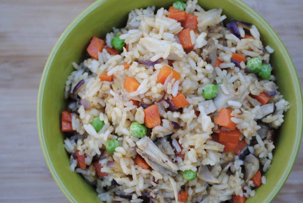 Chicken fried rice. A great inexpensive meal to help create balance and financial breathing room in your meal plan.