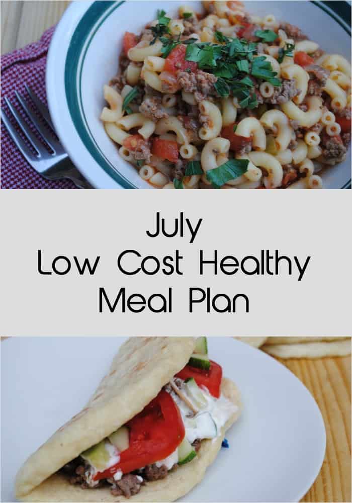 July low cost healthy meal plan