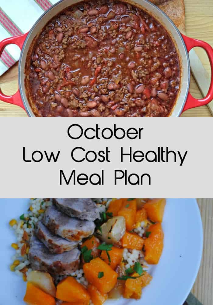 October low cost healthy meal plan