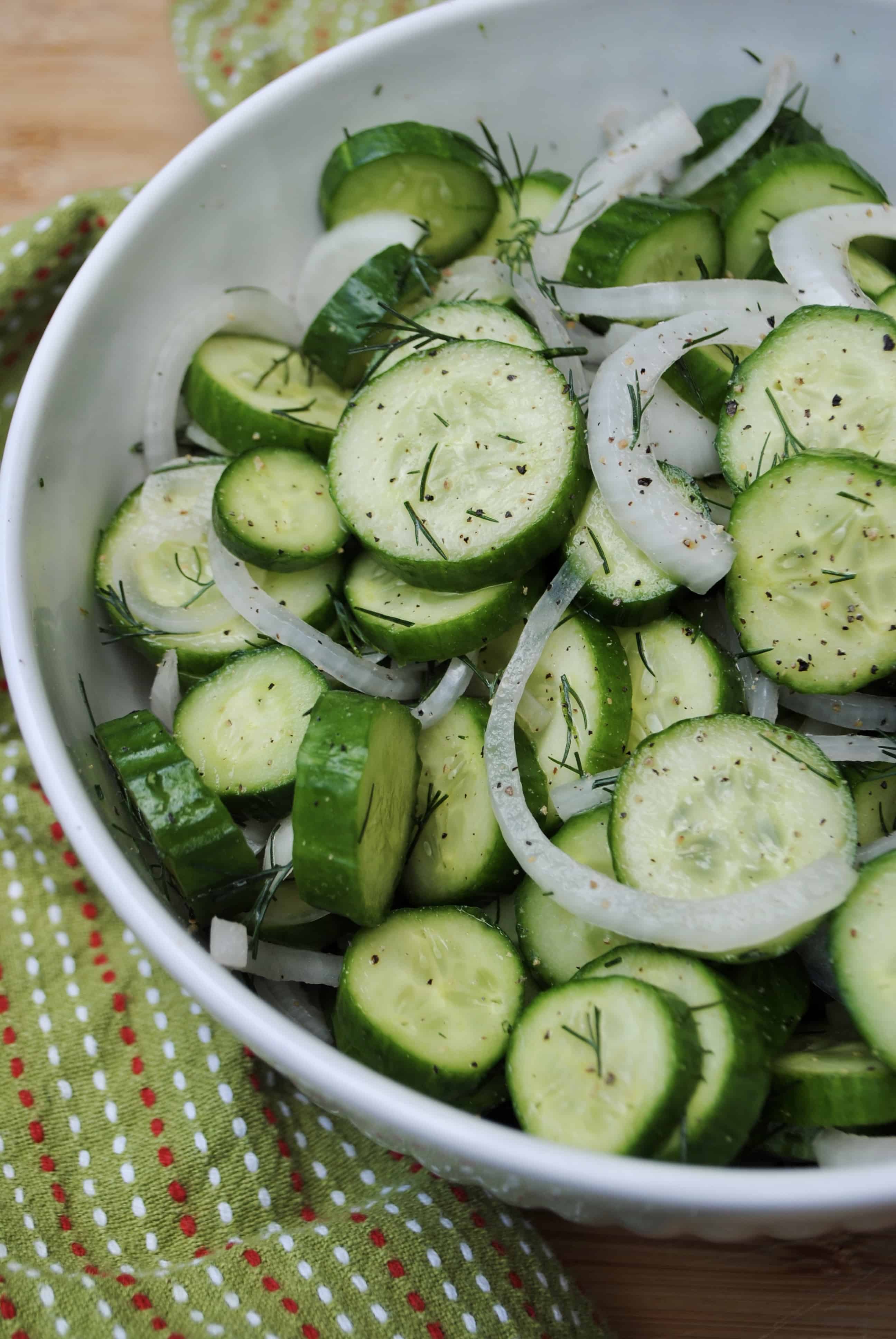 Simple cucumber and dill salad.