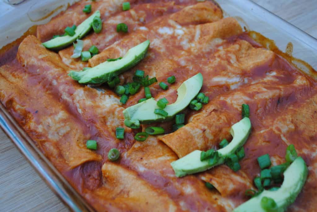 Black bean and corn enchiladas