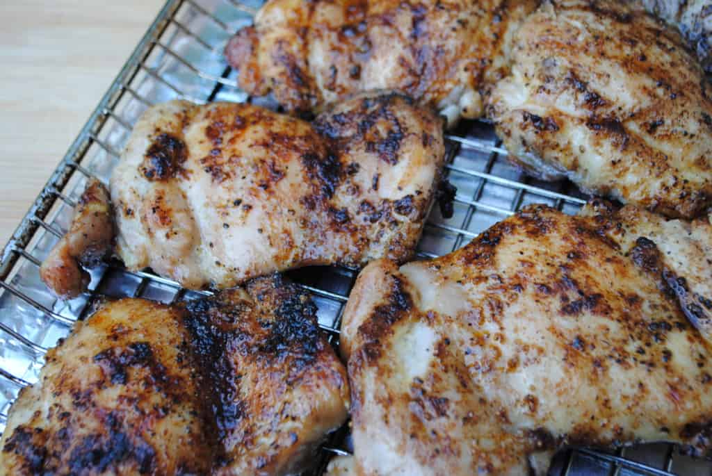 Simple chicken thighs on the grill packed with flavor.
