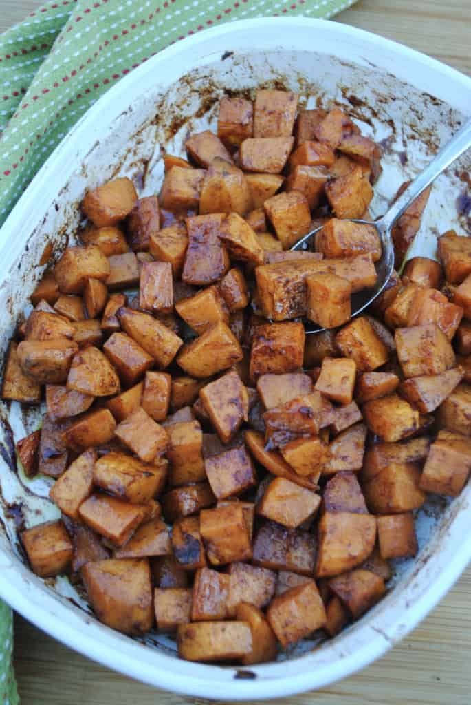 Maple roasted sweet potatoes - Eat Well Spend Smart