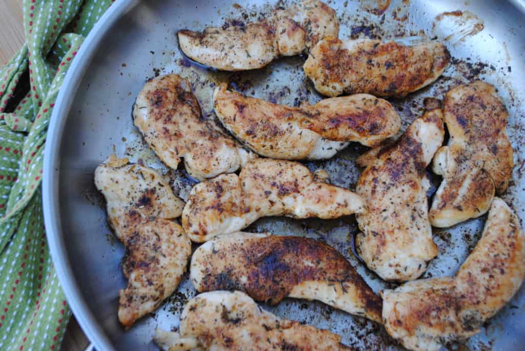 Easy sautéd chicken tenders for a simple weeknight dinner.