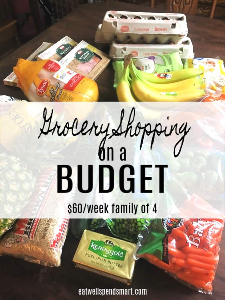 Grocery shopping on a budget.