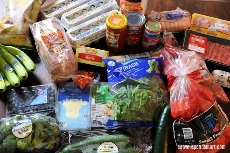 groceries on a wooden table