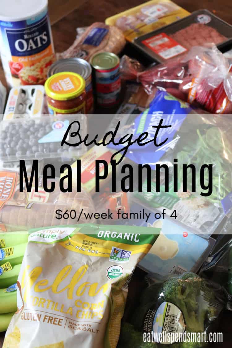 Budget meal planning. $60/week for a family of four.