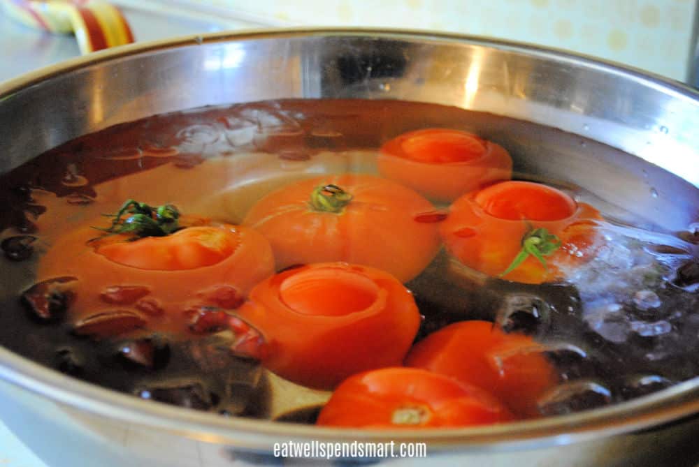 tomatoes in an ice bath
