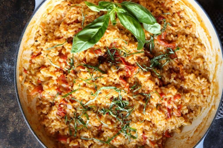 Sun-dried tomato risotto