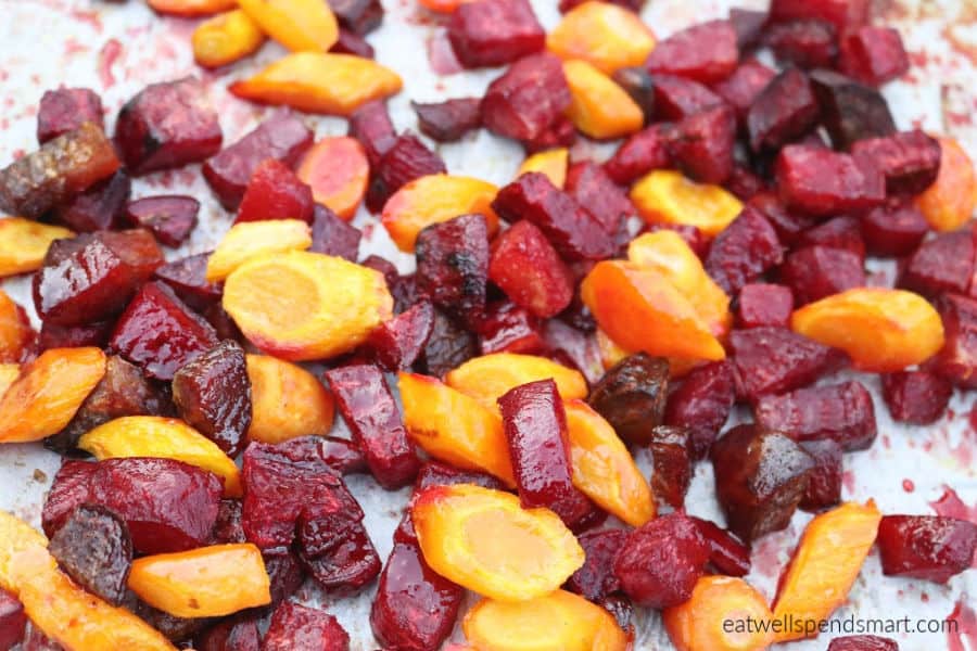 Roasted carrots and beets with honey