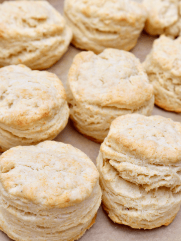 Homemade biscuits on a baking sheet