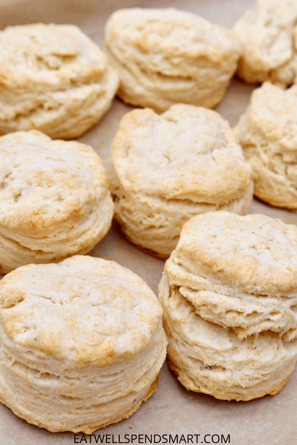 Homemade biscuits on a baking sheet