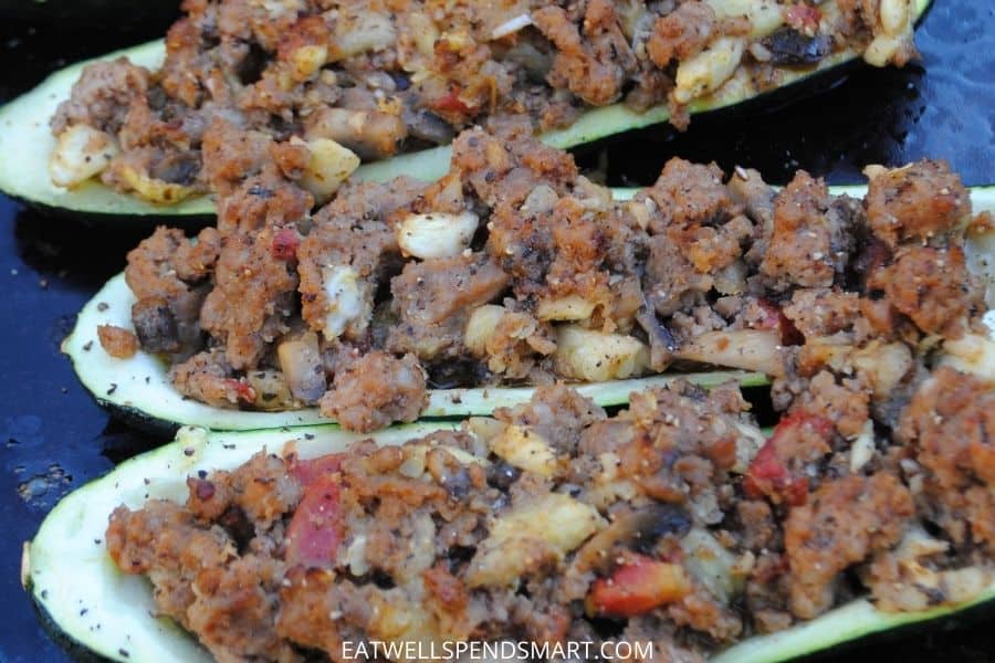 Sausage zucchini boats