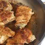 stovetop chicken thighs in a pan sauce